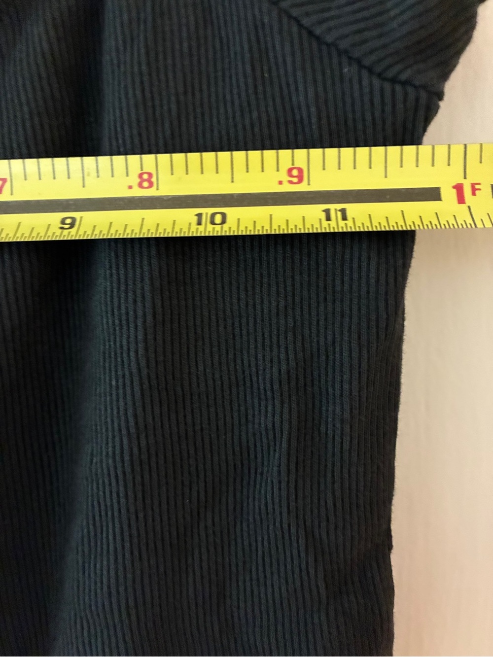 Brandy Melville Black Ribbed Button Front Ruffle Top - Picture 4 of 5